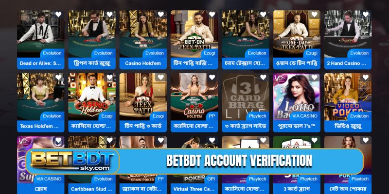 BETBDT account verification