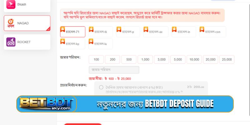 নতুনদের জন্য BETBDT deposit guide