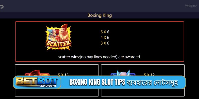 Boxing King Slot tips ব্যবহারের নোটসমূহ
