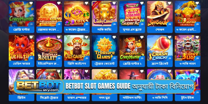 BETBDT slot games guide অনুযায়ী টাকা বিনিয়োগ করার পদ্ধতি।